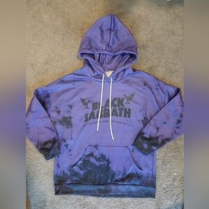Black Sabbath Purple Hoodie Pull Over Hooded Sweatshirt Size Large